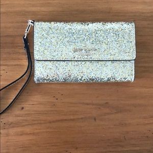 Kate Spade Gold Glitter wristlet